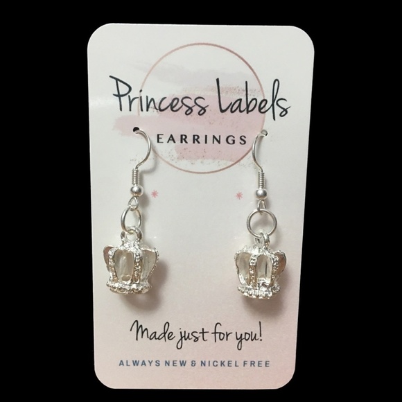 HAND crafted Earrings Majesty Crown Coronet Silver Tone NEW - Picture 3 of 6